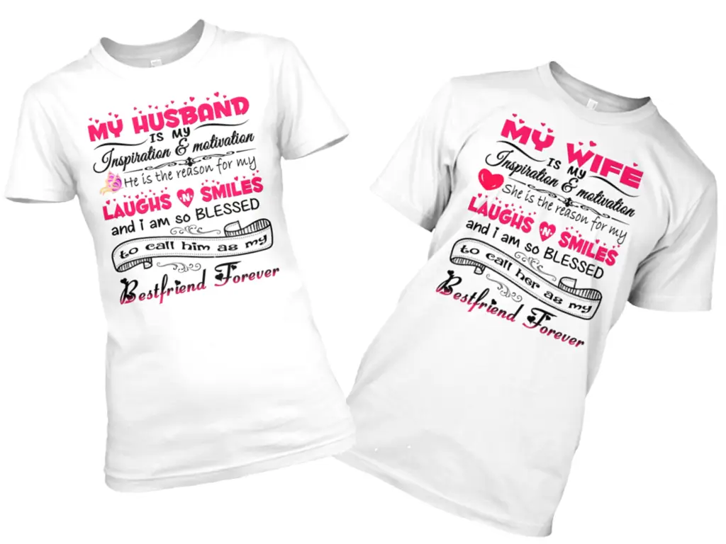 Matching Couple T-shirts with Love Quotes