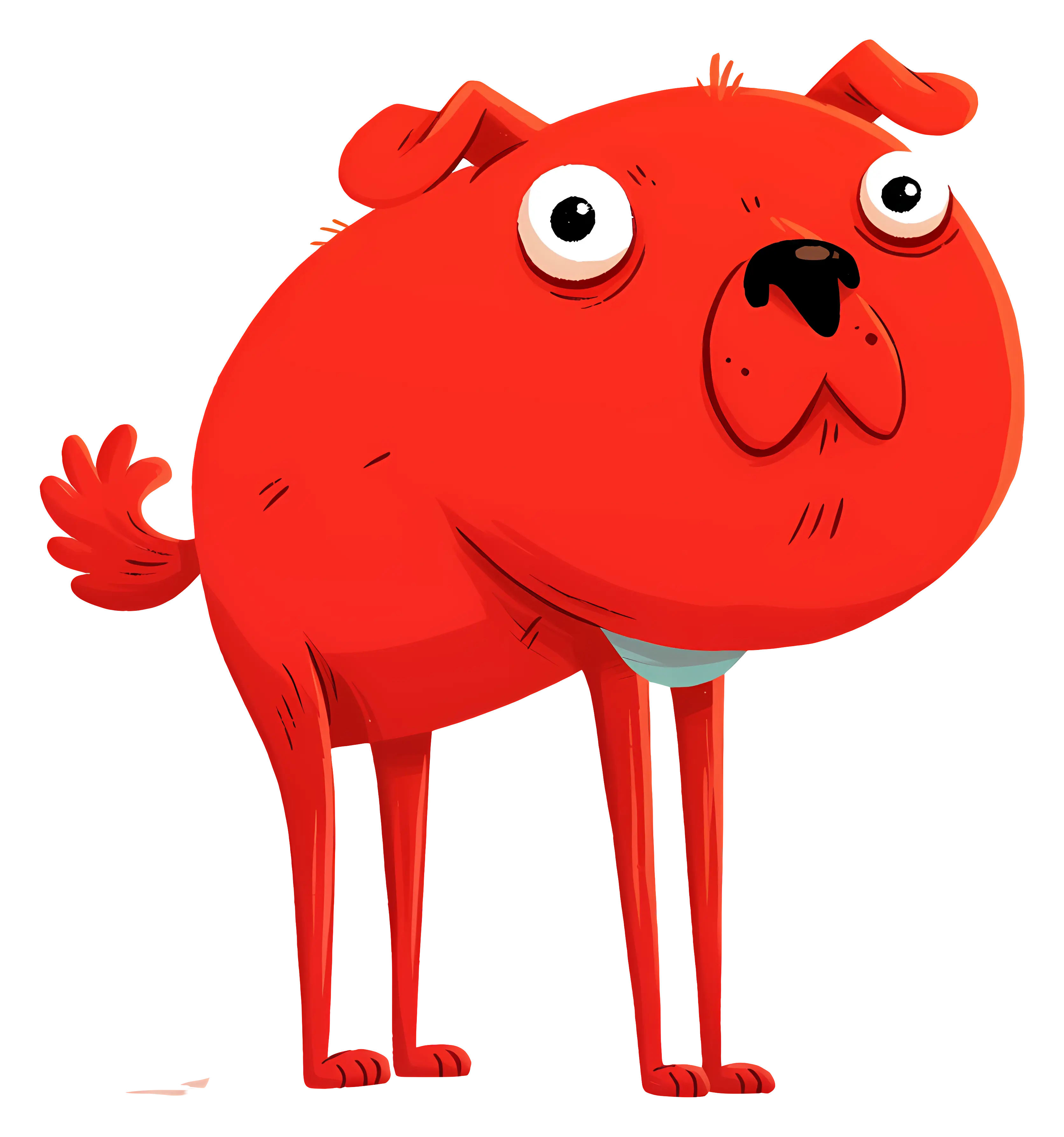Quirky Red Cartoon Dog