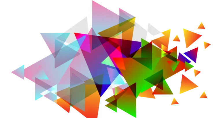 Colorful Overlapping Triangles Art