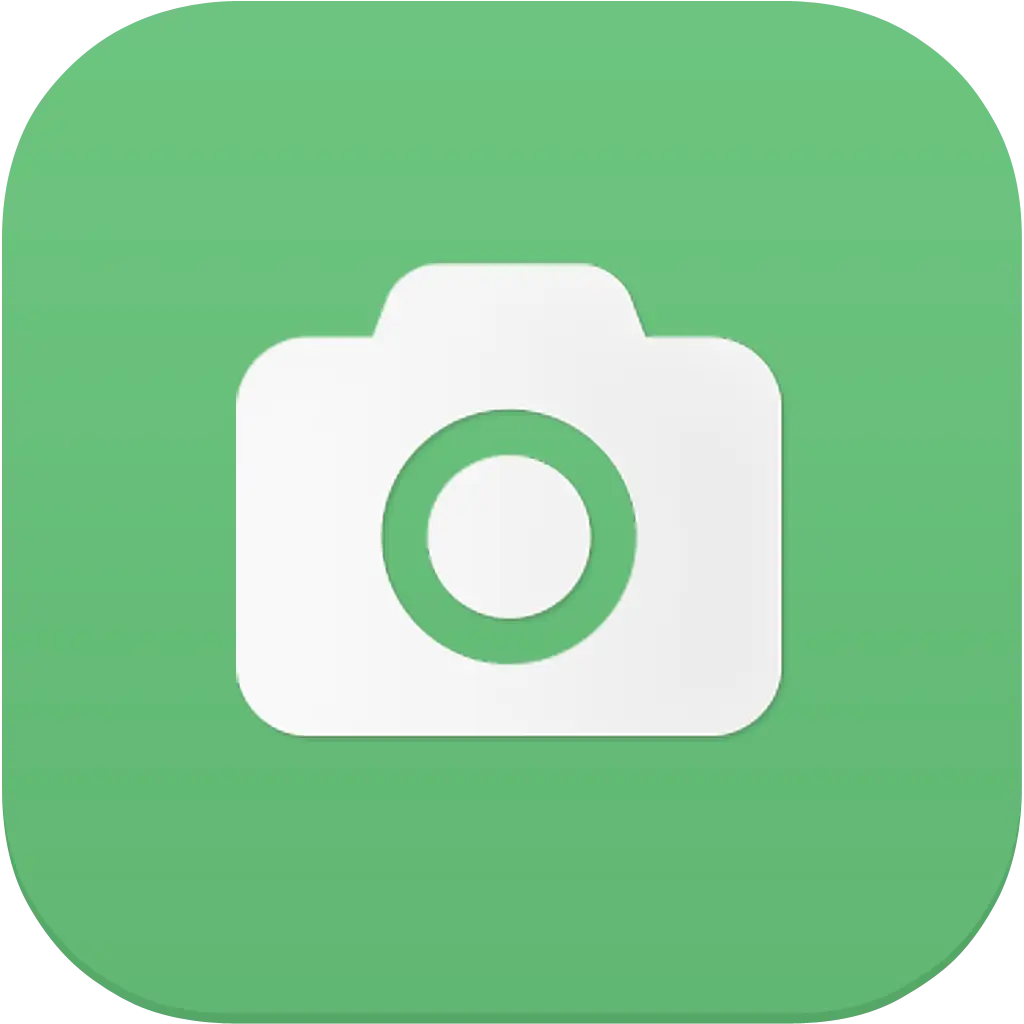 Photography Camera Icon on Green Background
