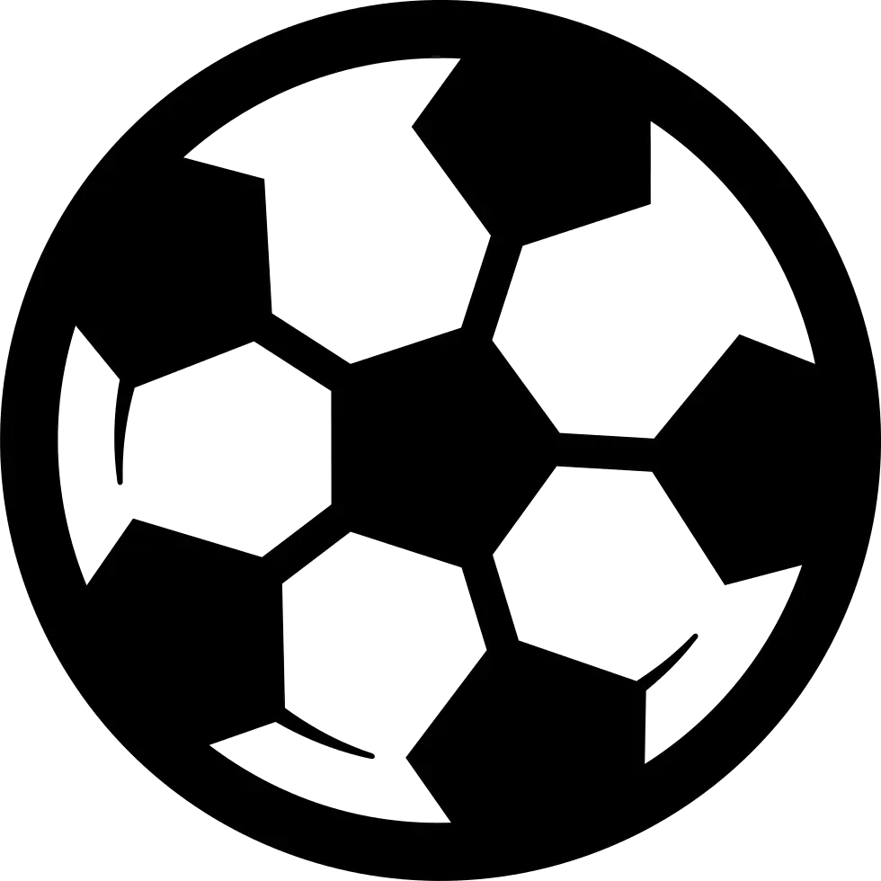 Black and White Soccer Ball Silhouette