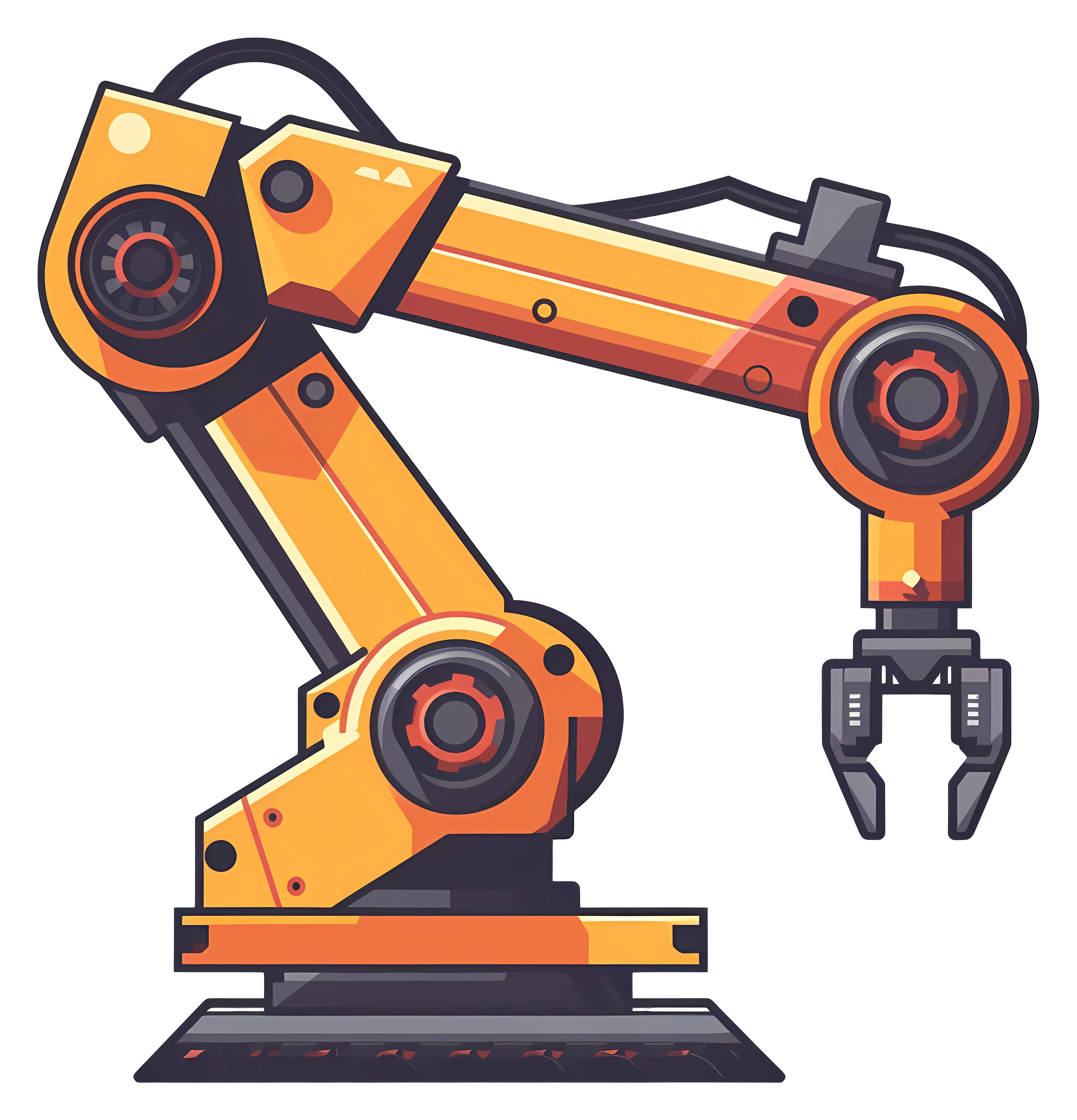 Yellow Robotic Arm Illustration