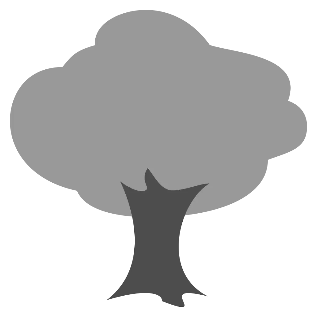 Gray Tree Icon in Minimalist Style