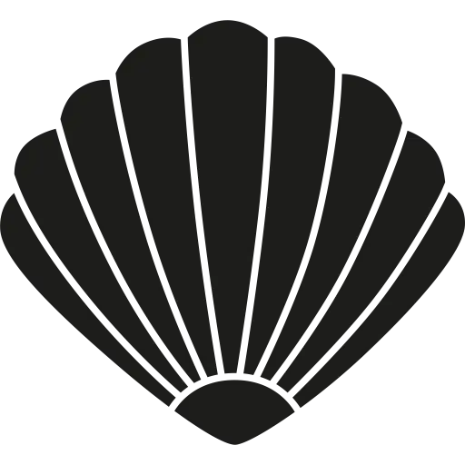 Black Marine Shell Icon Design