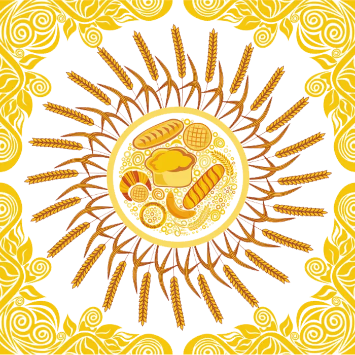 Wheat and Bread Circle Design