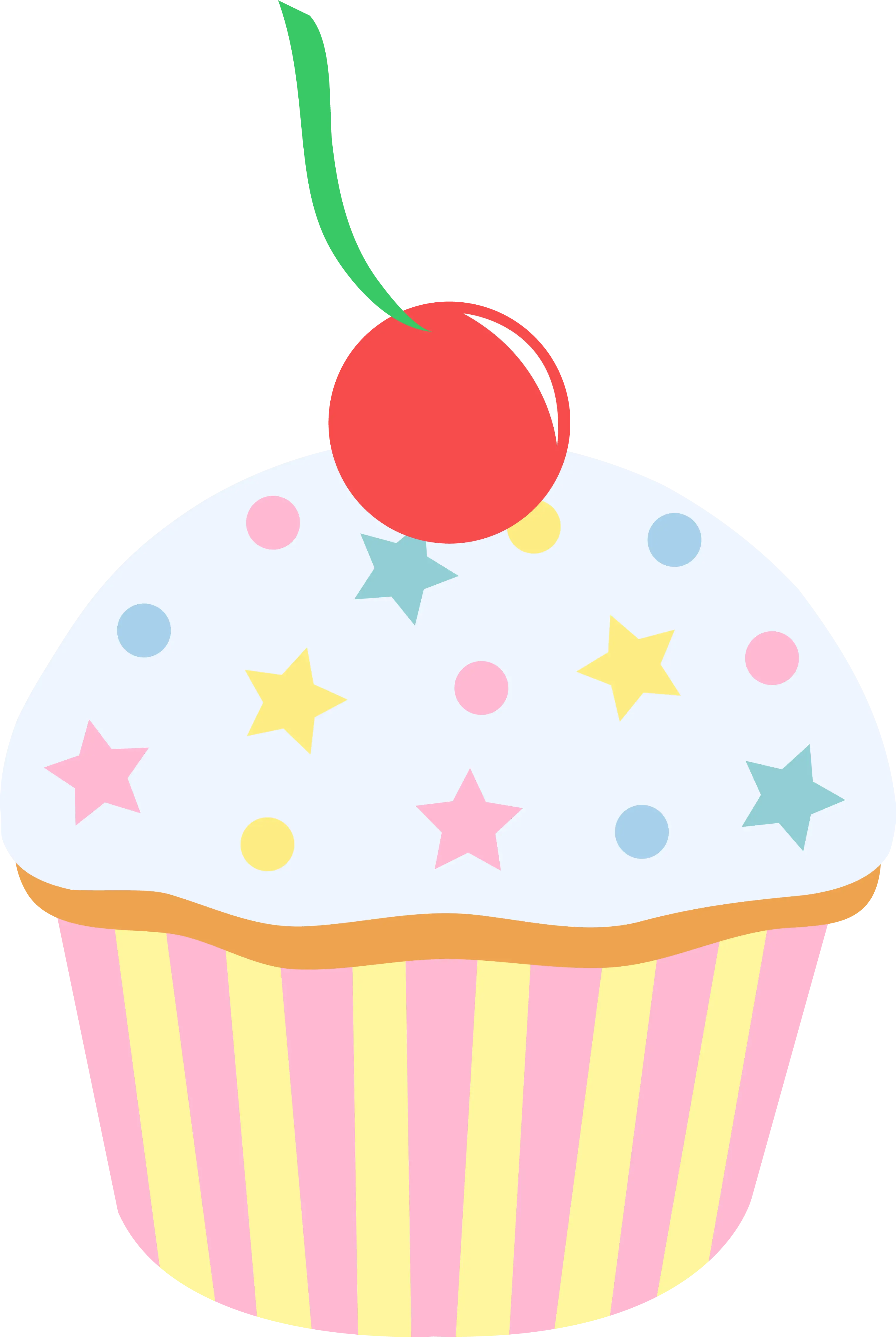 Colorful Cupcake with Cherry on Top