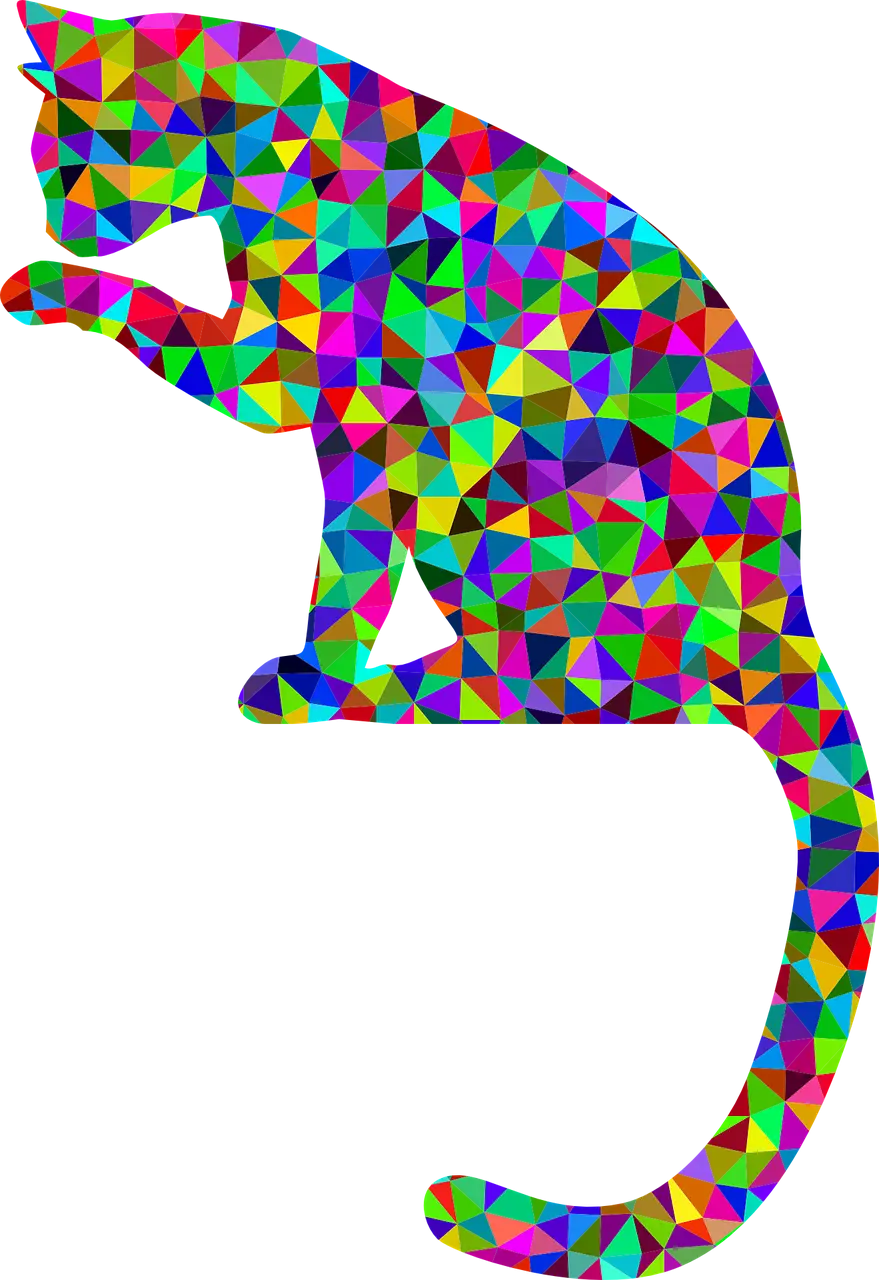 Colorful Geometric Cat Art