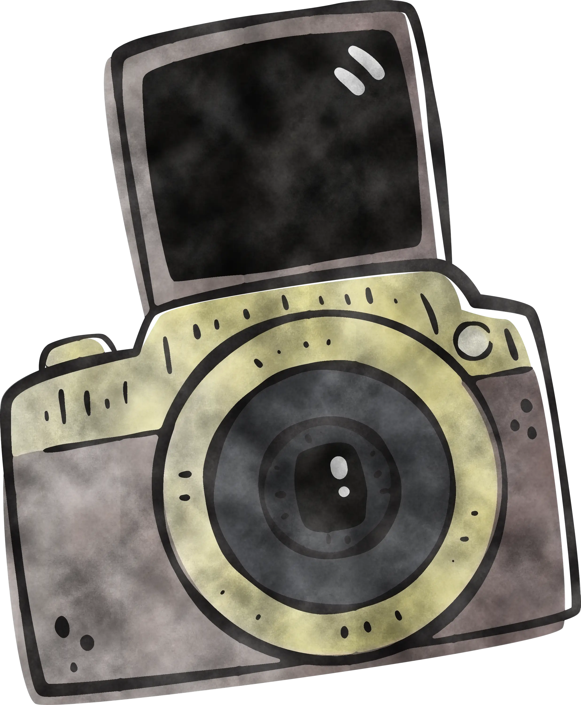 Cartoon-Style Vintage Camera Illustration