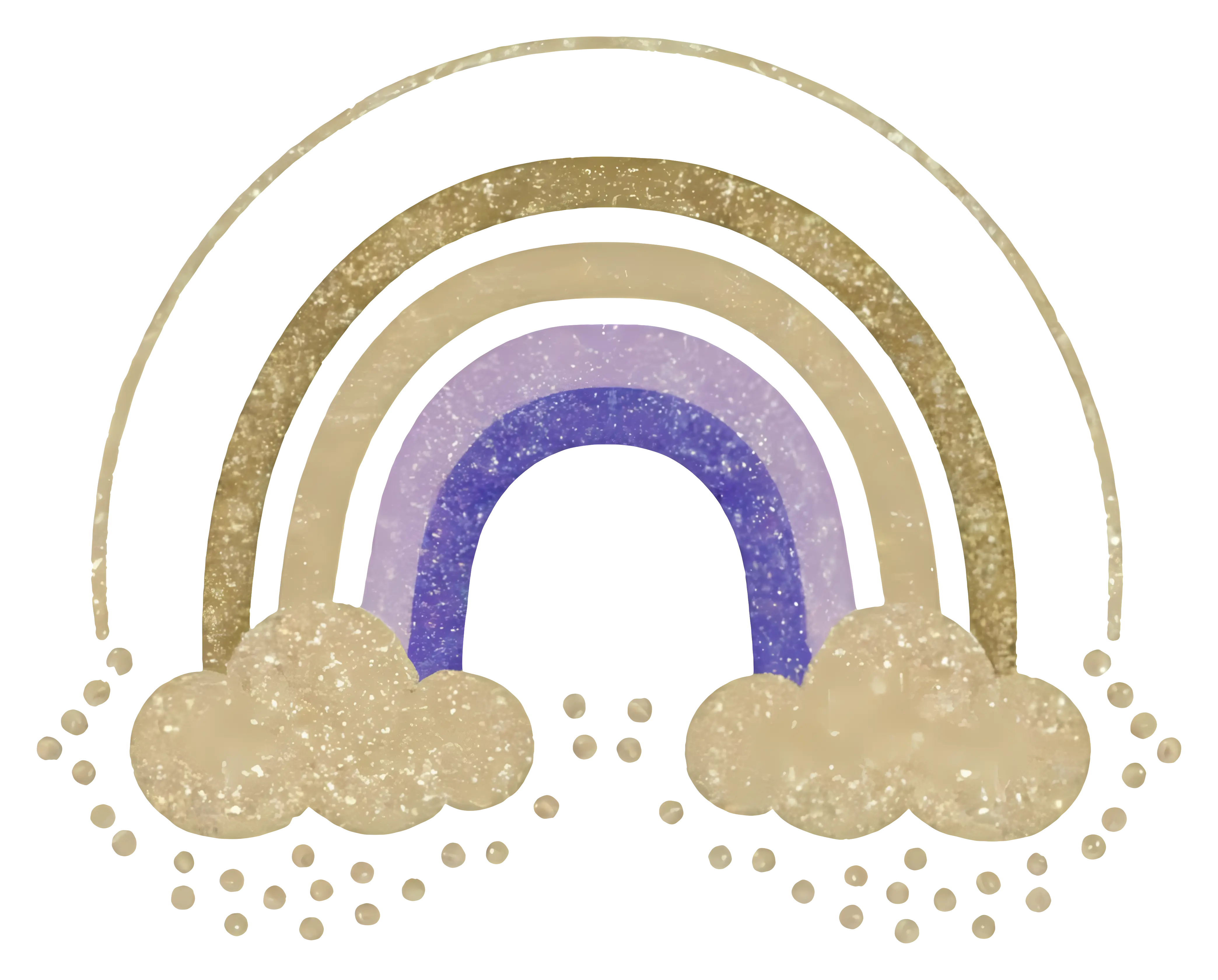 Gold and Purple Rainbow with Clouds