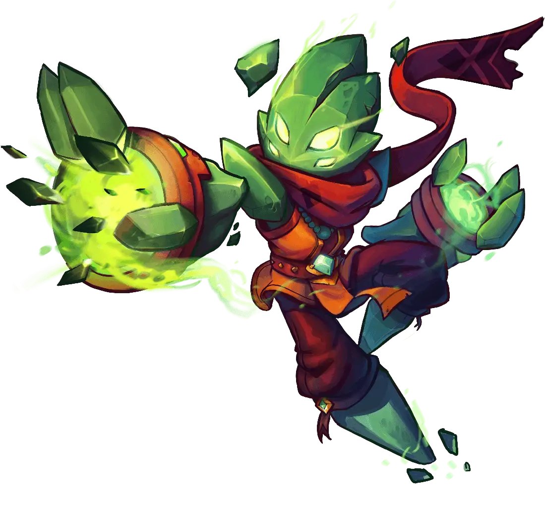 Green Crystal Warrior in Action