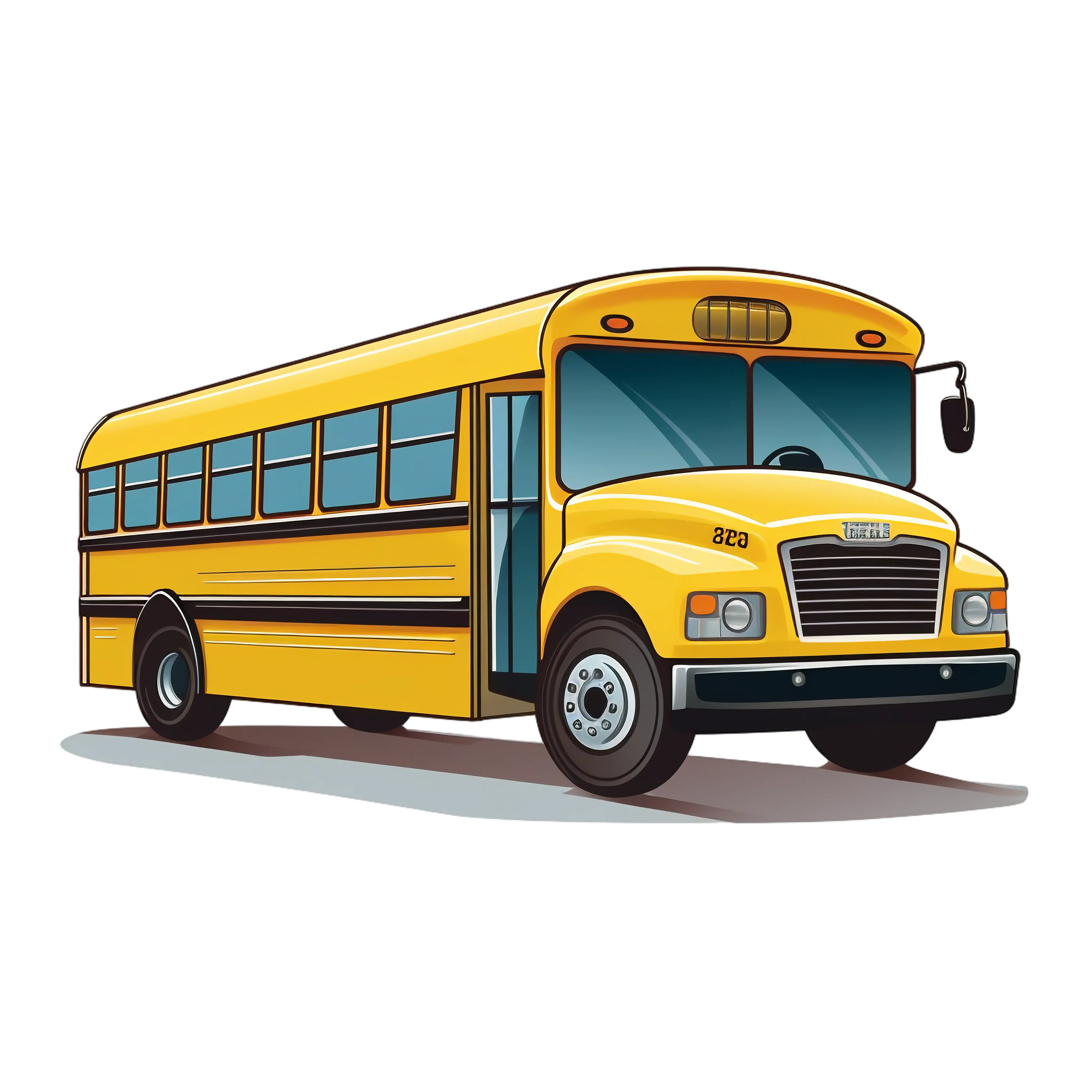 Cartoon Yellow School Bus Illustration