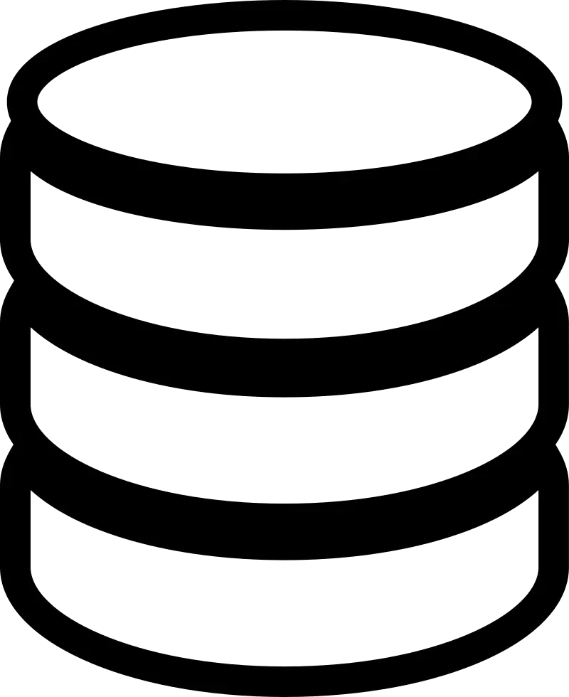 Stylized Icon Representing Data Storage and Databases
