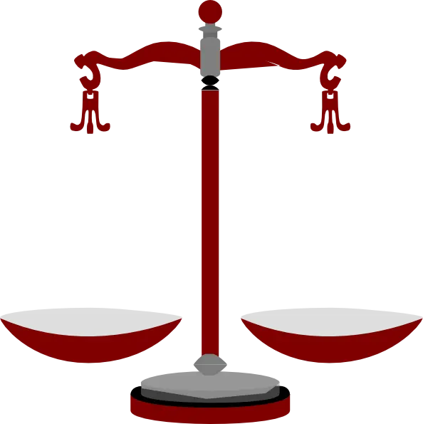 Red Scales of Justice Symbol