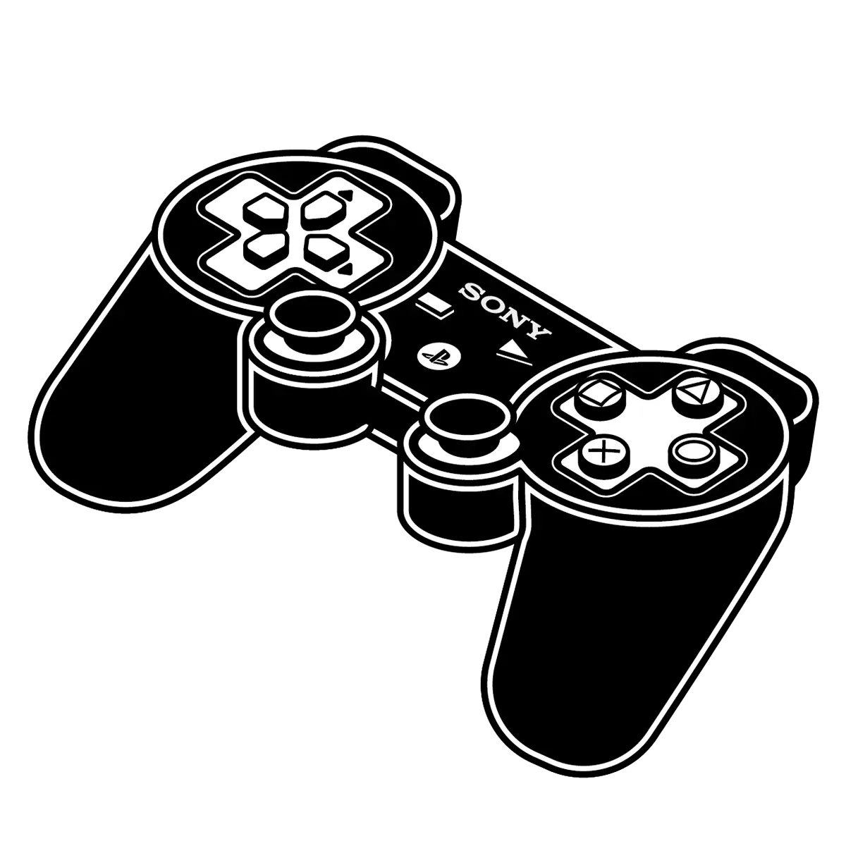 Black Console Gaming Controller Design