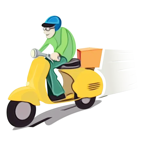Delivery Rider on Yellow Scooter