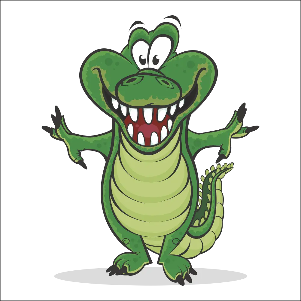 Happy Cartoon Crocodile