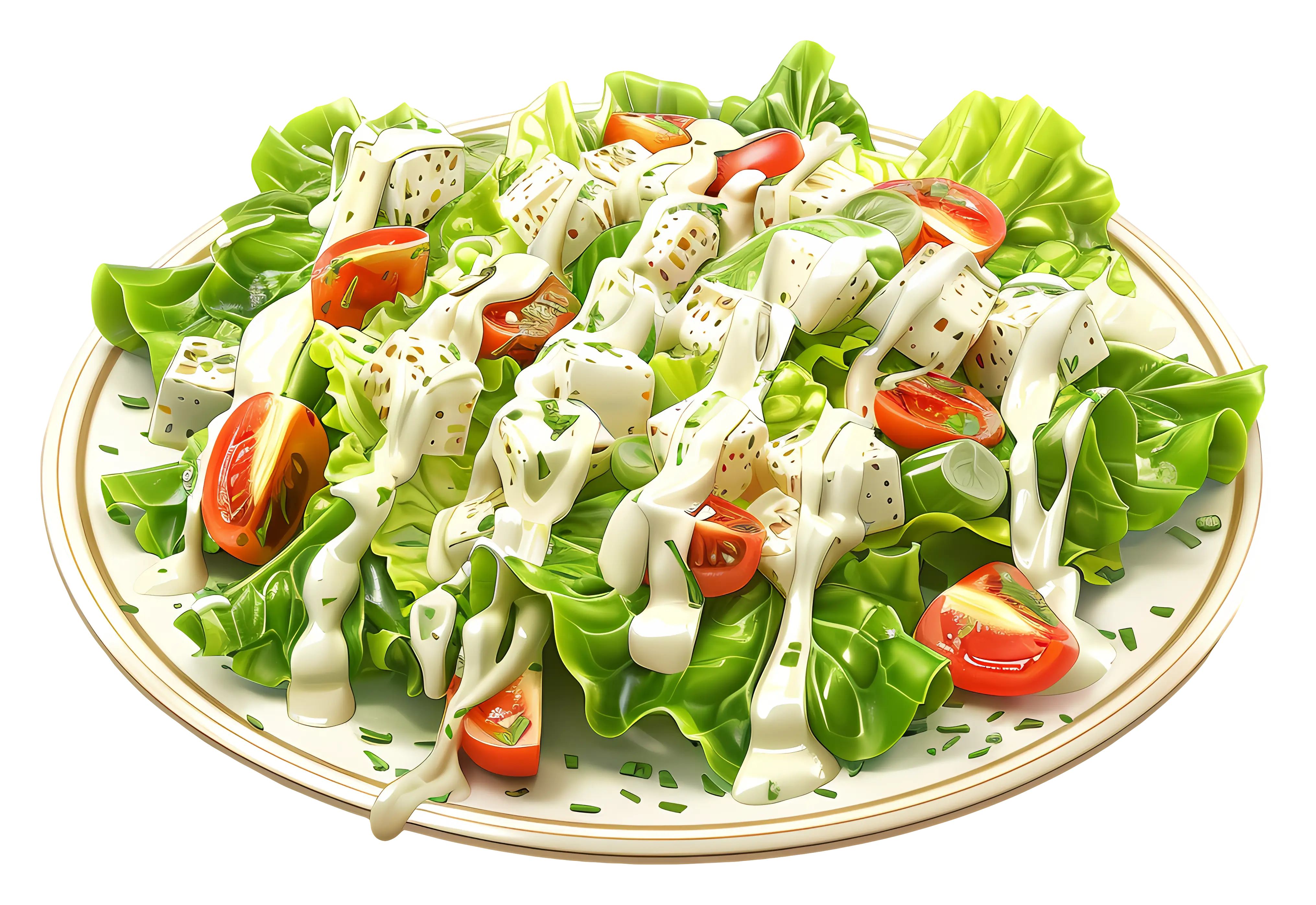 Fresh Salad with Dressing