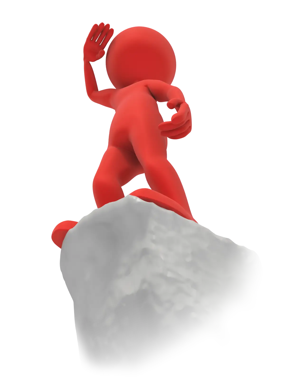 Red Figure on Mountain Rock