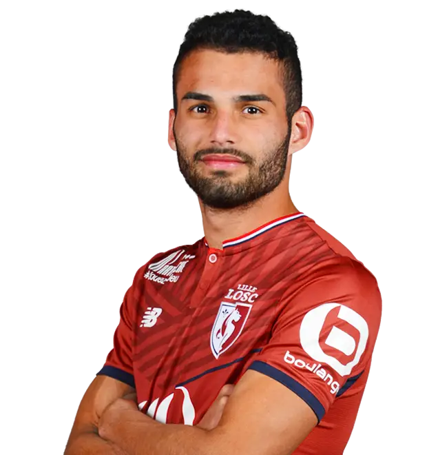 Soccer Player in Red Jersey