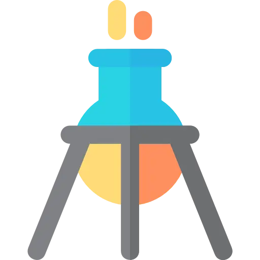 Flask on a Laboratory Apparatus Stand for Science Experiments