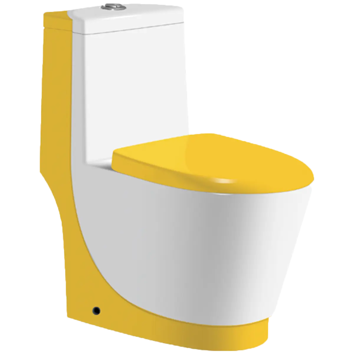 Yellow and White Toilet Design