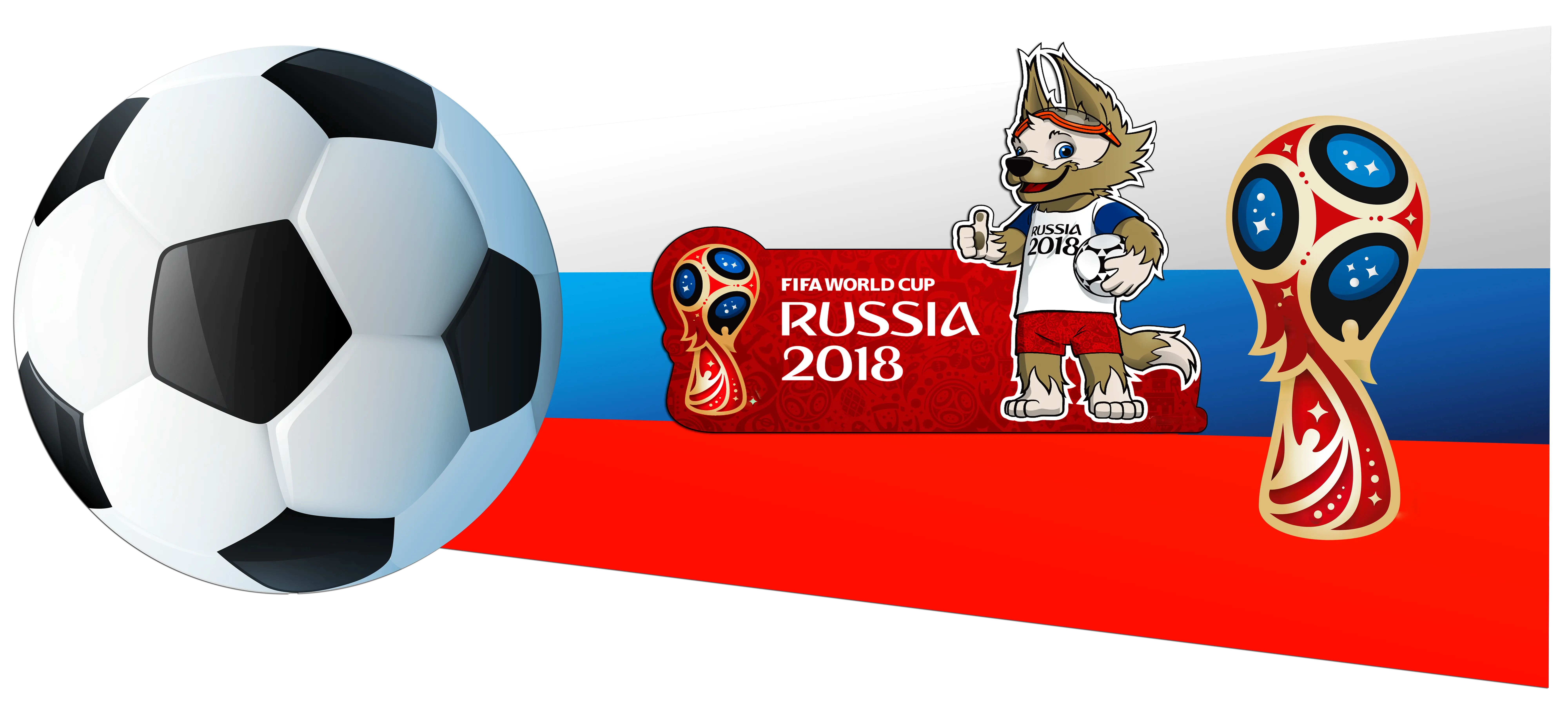 Soccer Ball and FIFA World Cup Russia 2018 Logo