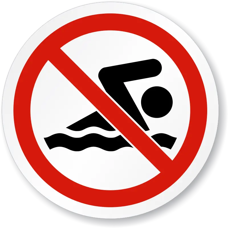 No Swimming Safety Symbol