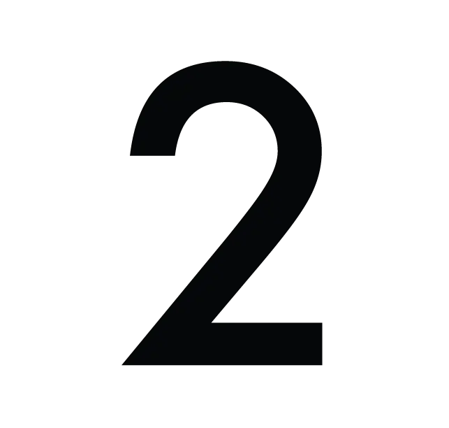 Simple Number 2 with Black Font