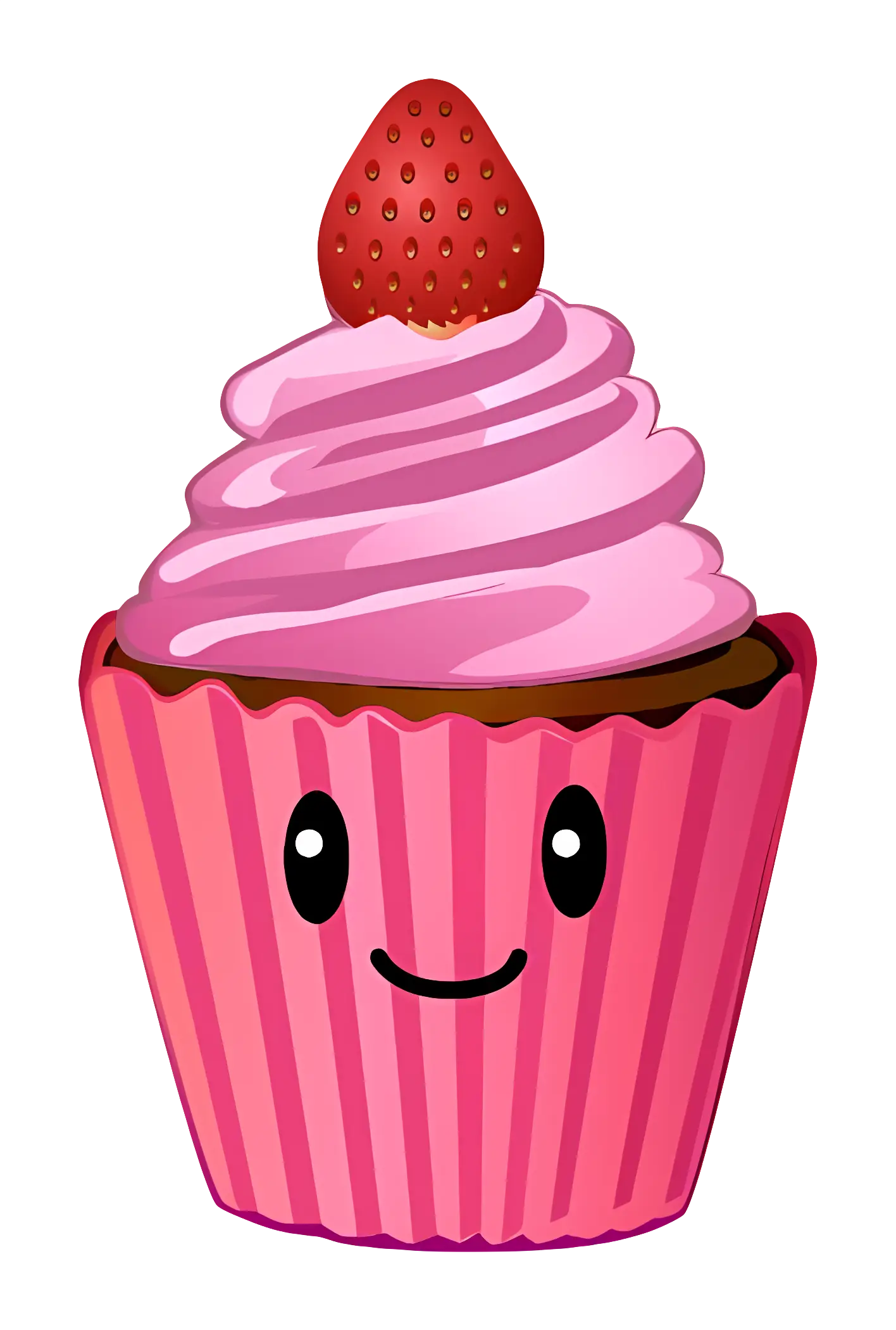 Cute Cupcake with Pink Frosting