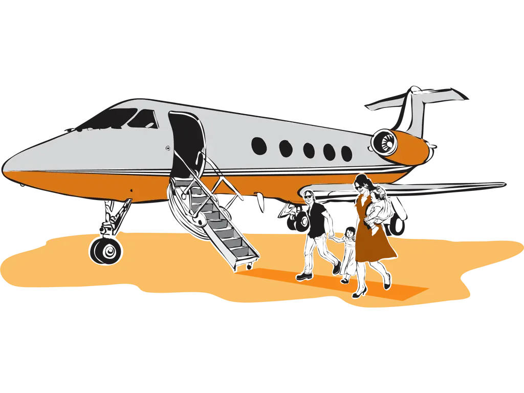 Luxury Private Jet with Passengers