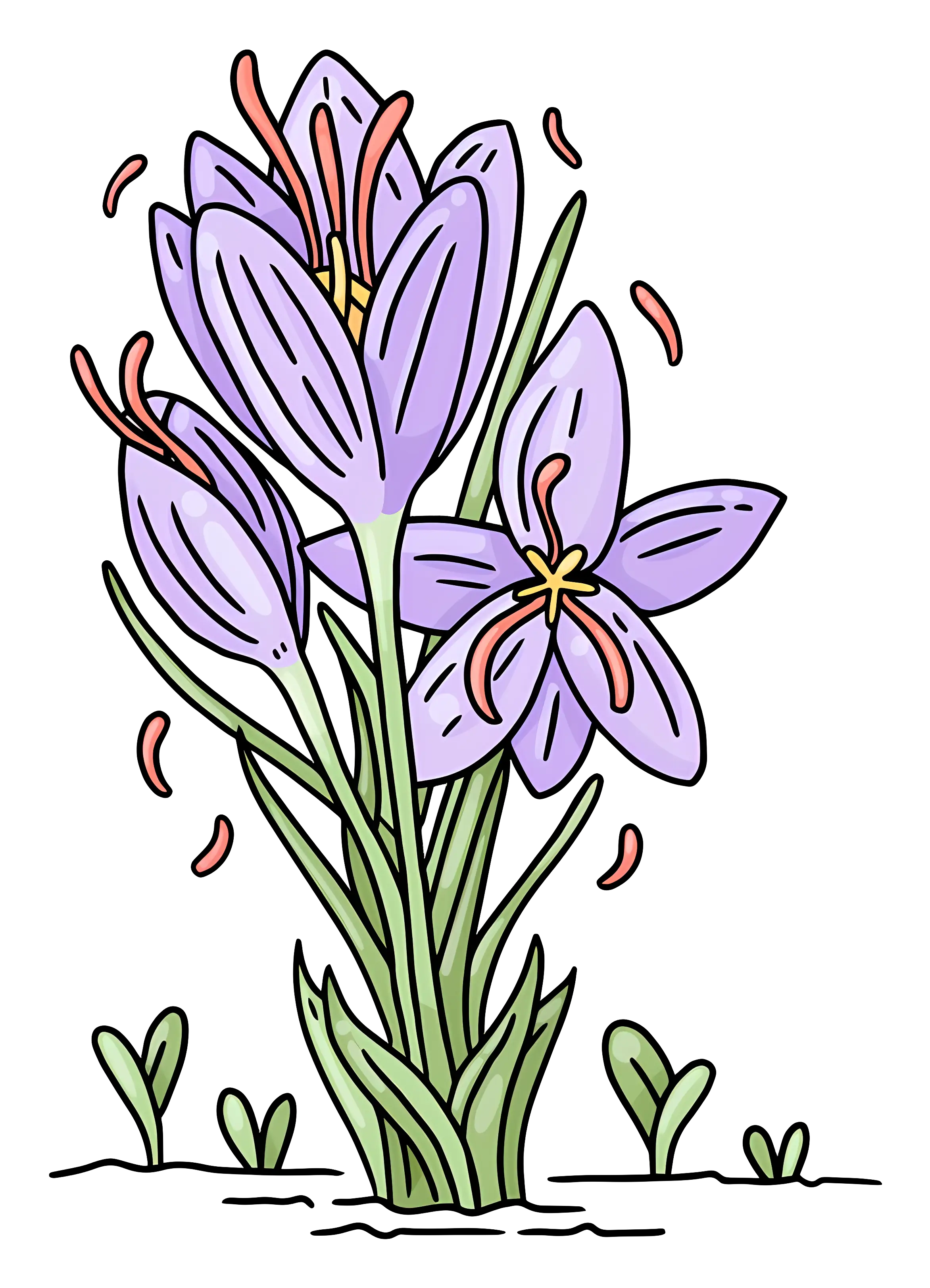 Lovely Purple Flowers Illustration