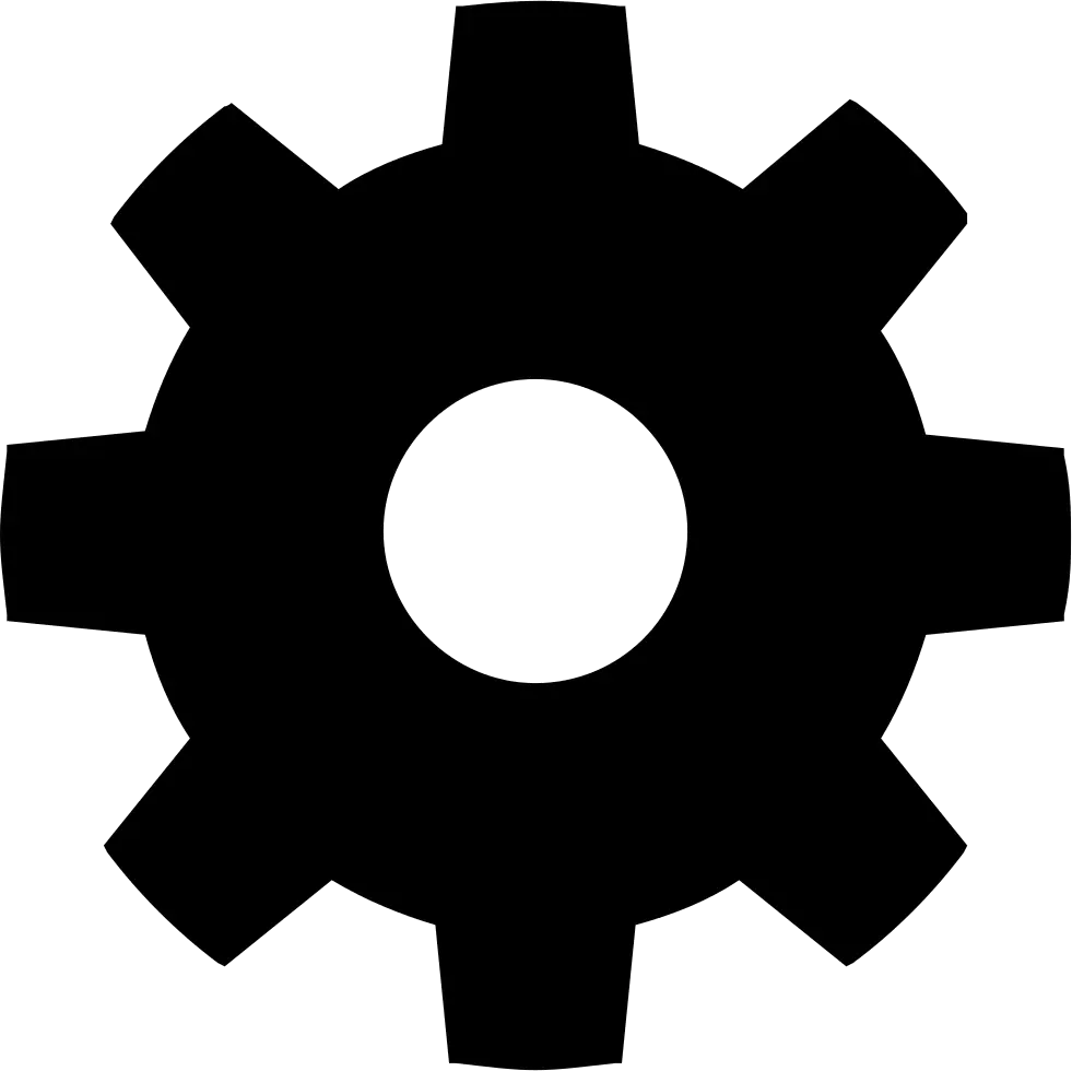 Black Gear Icon for Technical Symbol