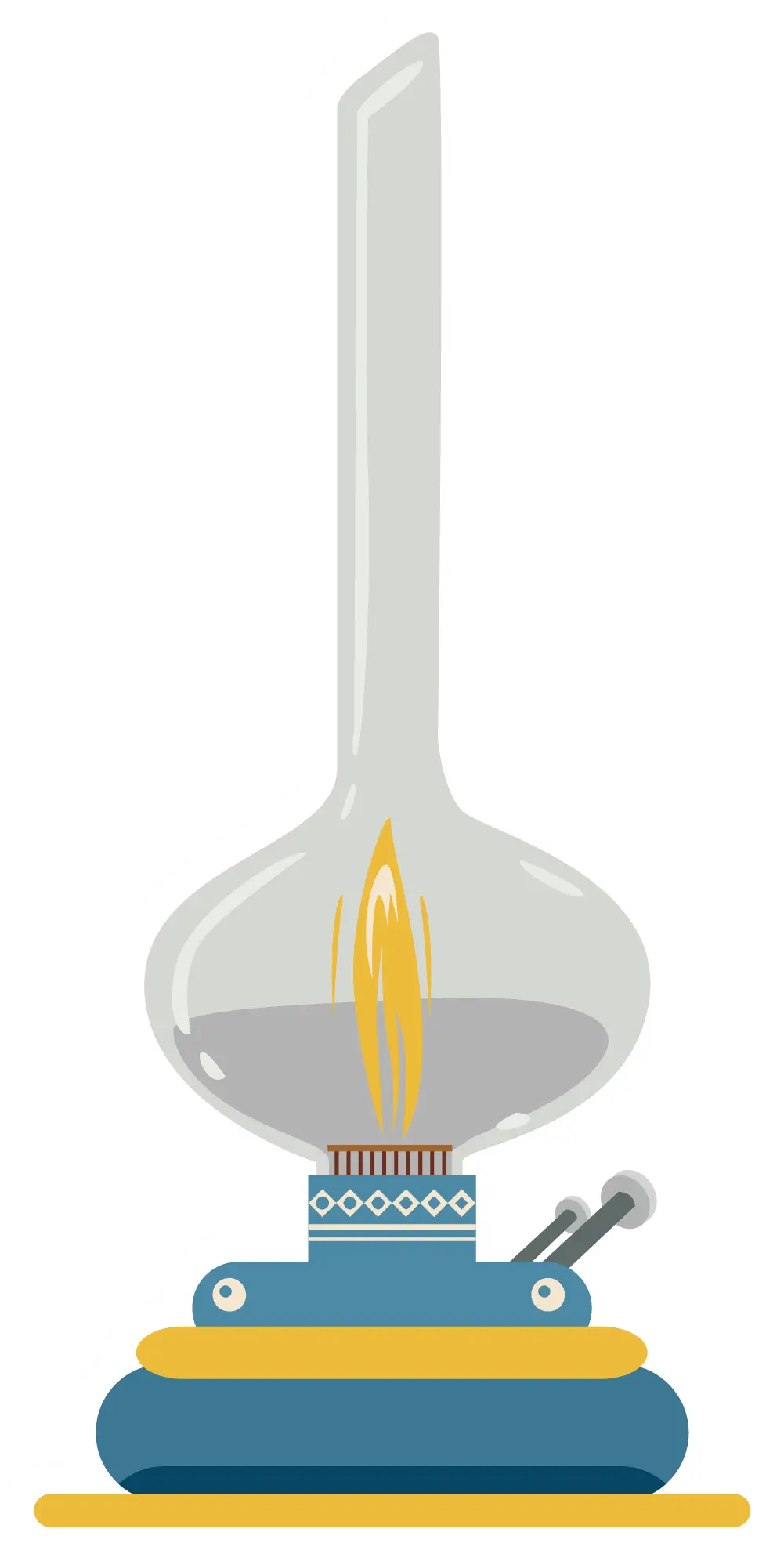 Bunsen Burner with Flame for Science Experiments