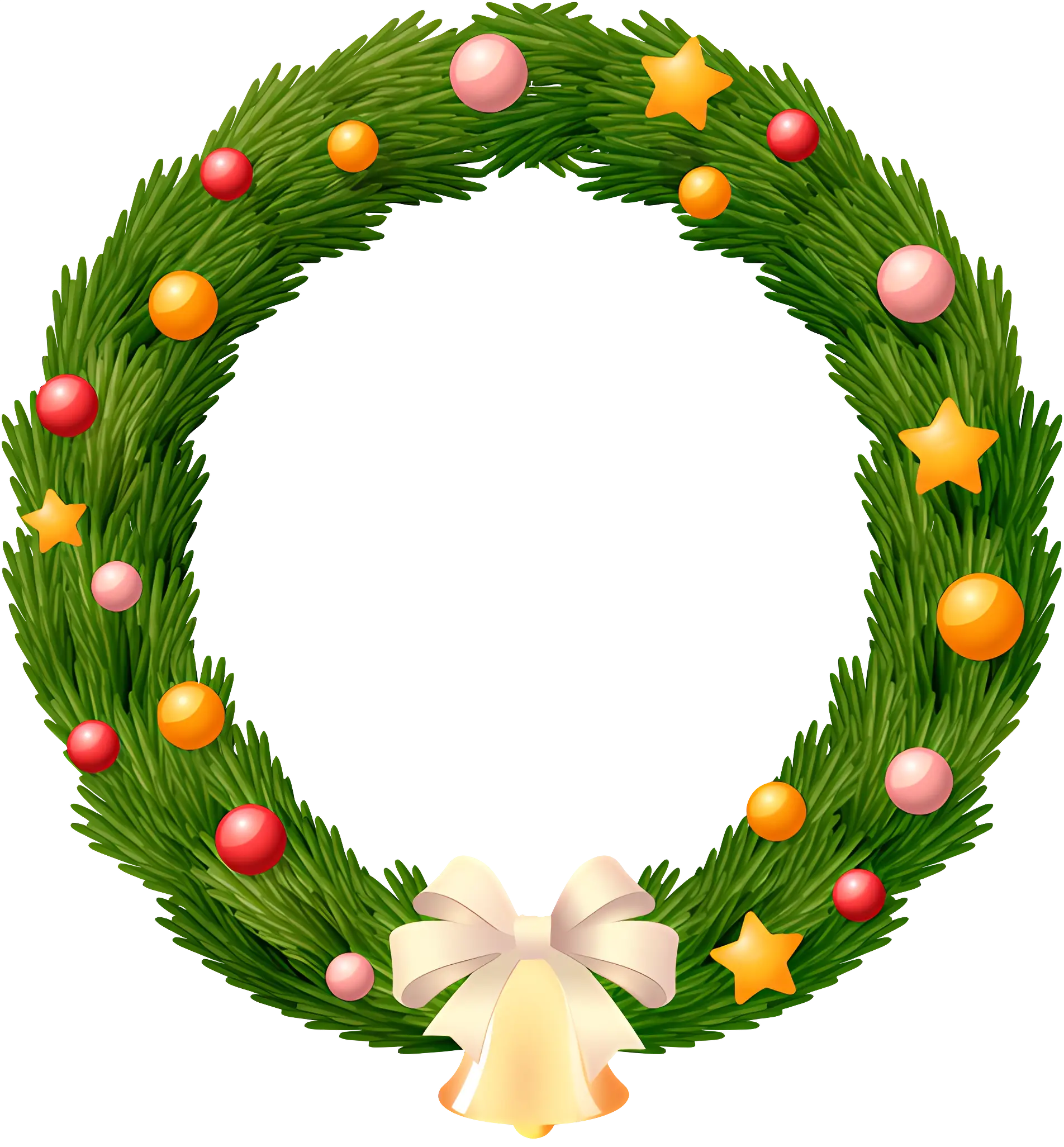 Christmas Wreath With Decorative Ornaments