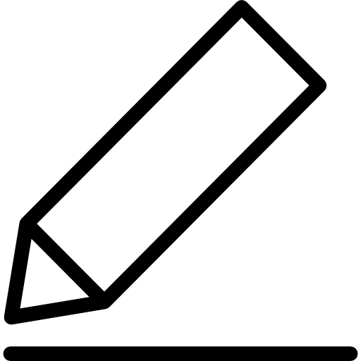 Minimalist Pencil Icon on Line
