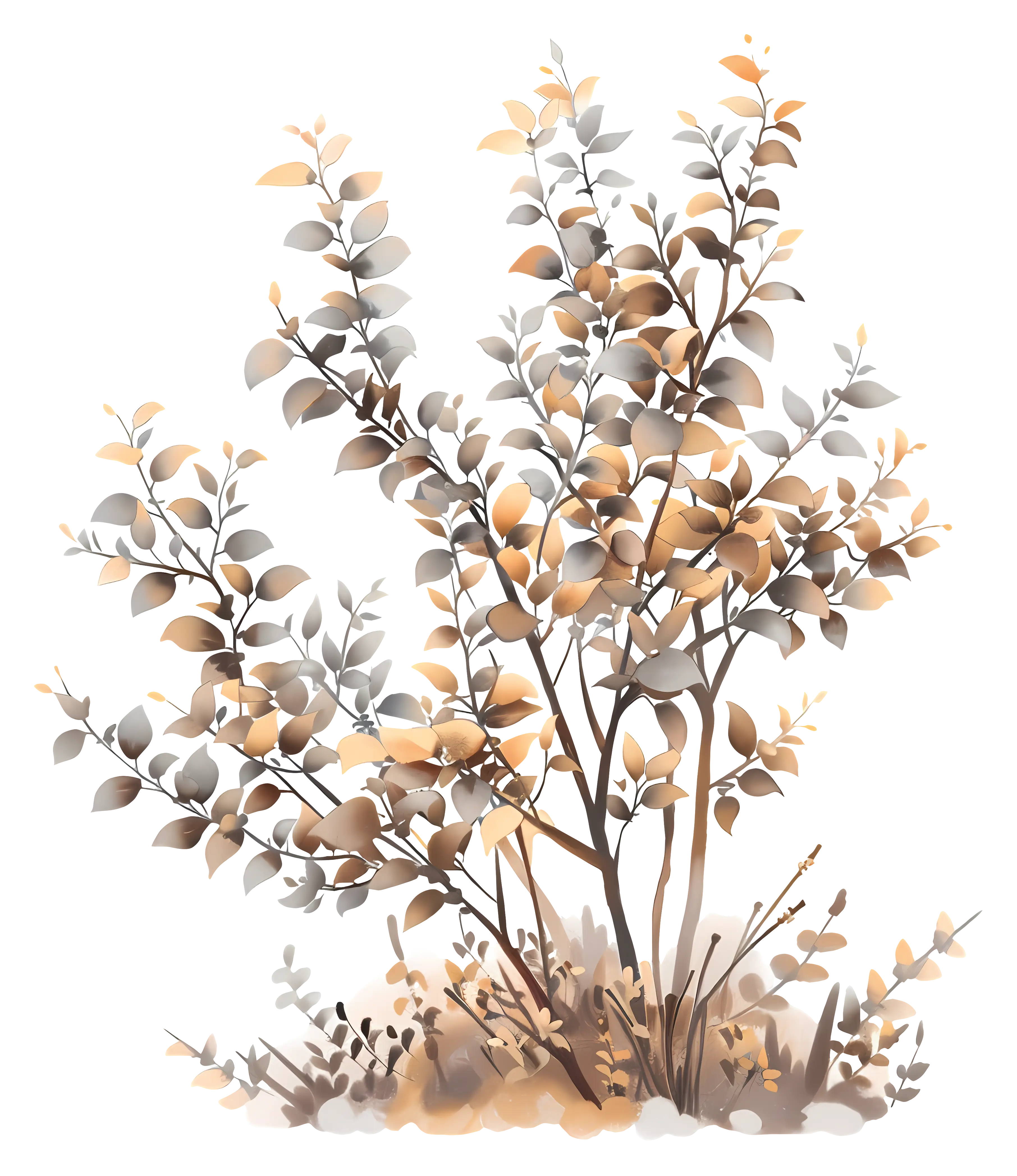 Autumn Bush Illustration