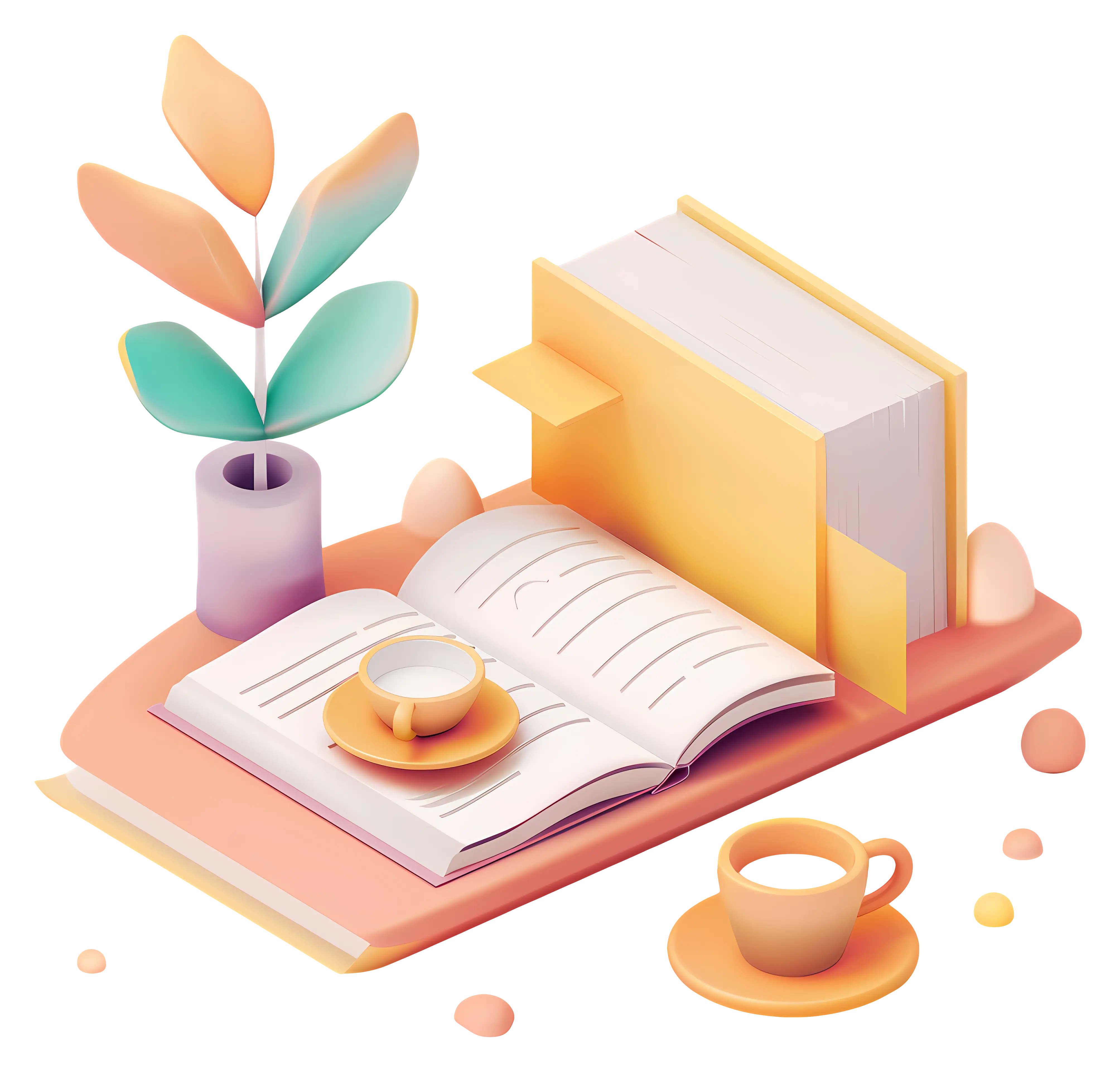 Books and Coffee Setup