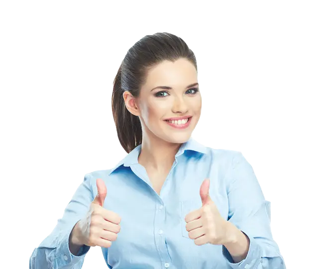 Happy Woman Giving Thumbs Up Gesture