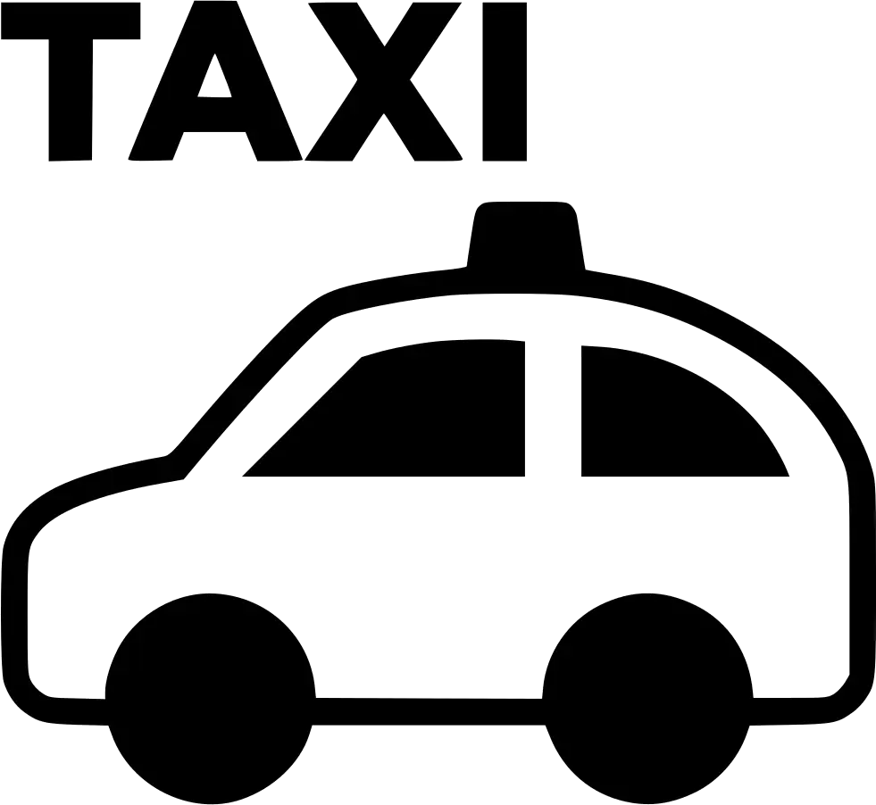 Bold Black Taxi Icon for Transportation