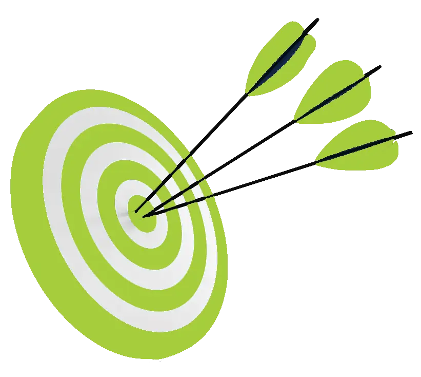 Green Target with Three Arrows