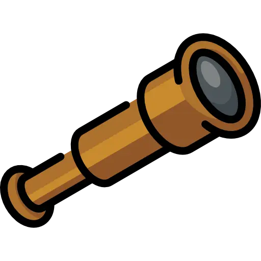 Golden Telescope Illustration