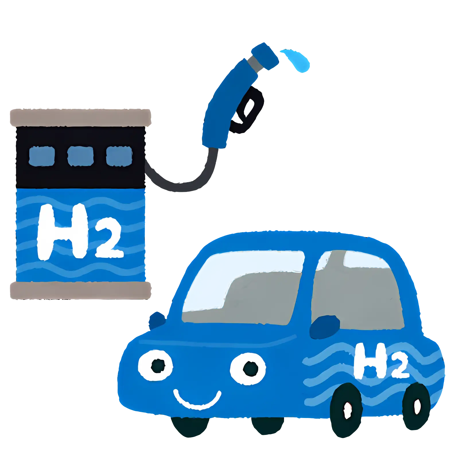 Hydrogen Fuel Car at Pump