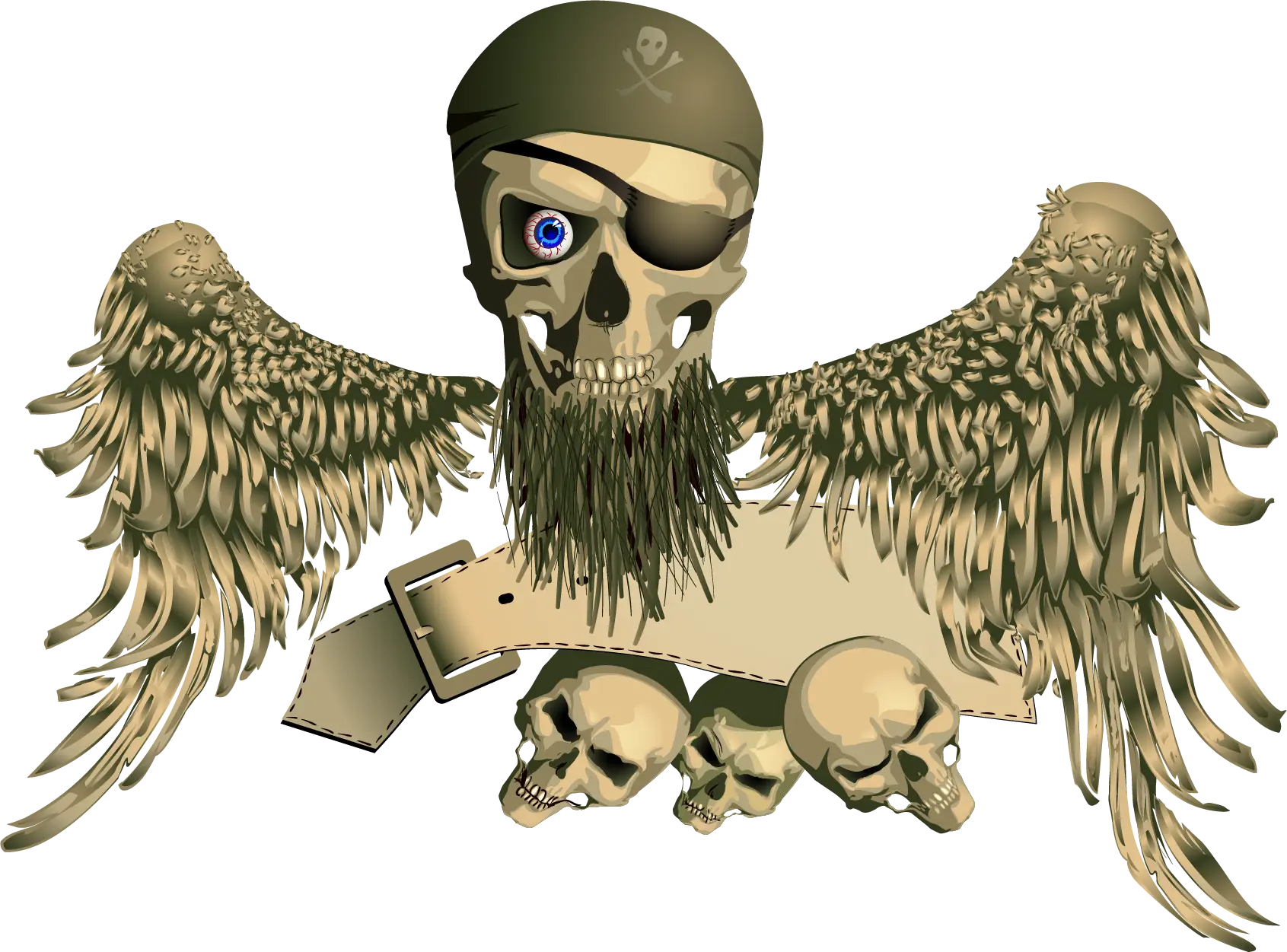 Pirate Skull with Wings