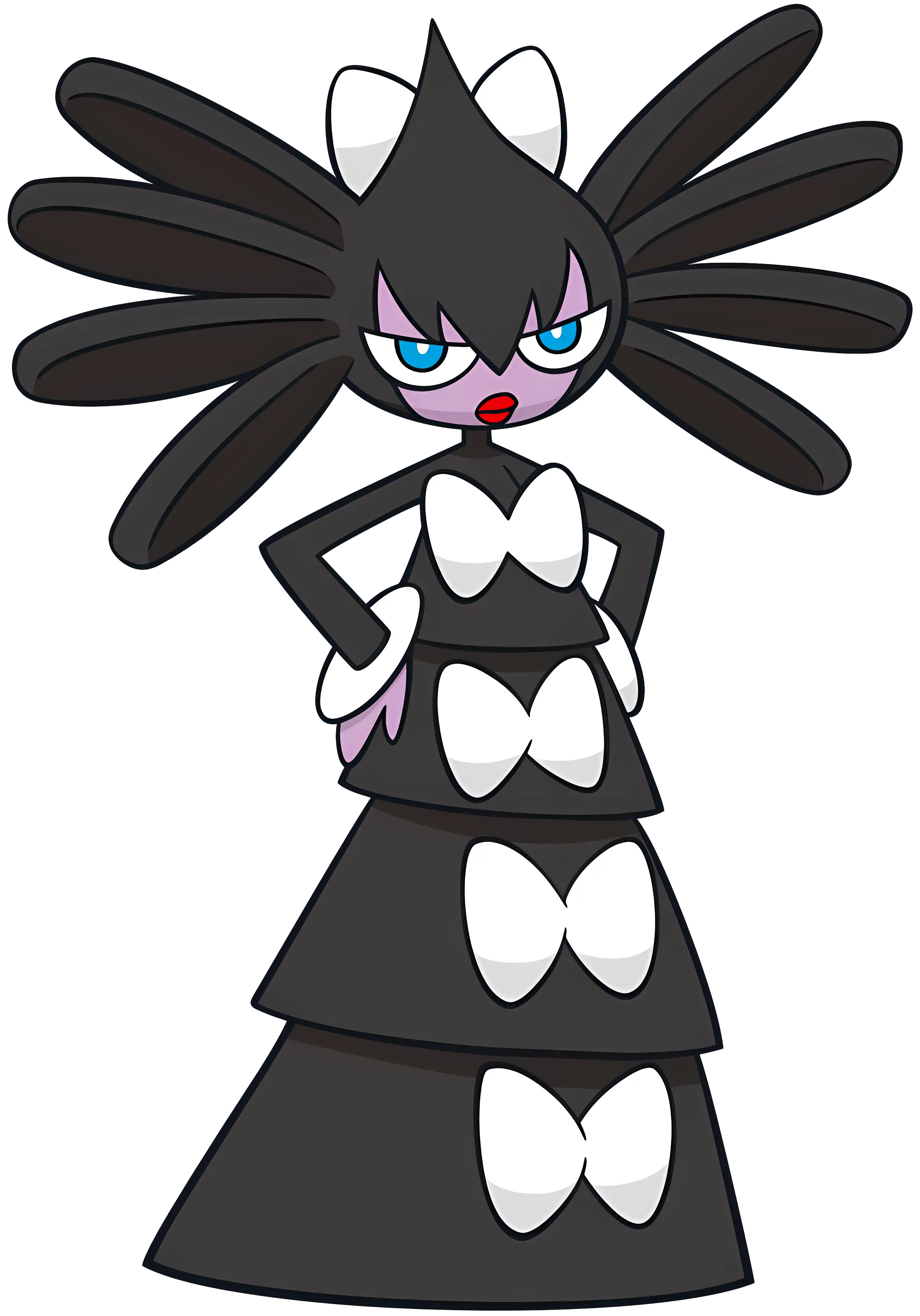 Gothic Character with Bows Illustration