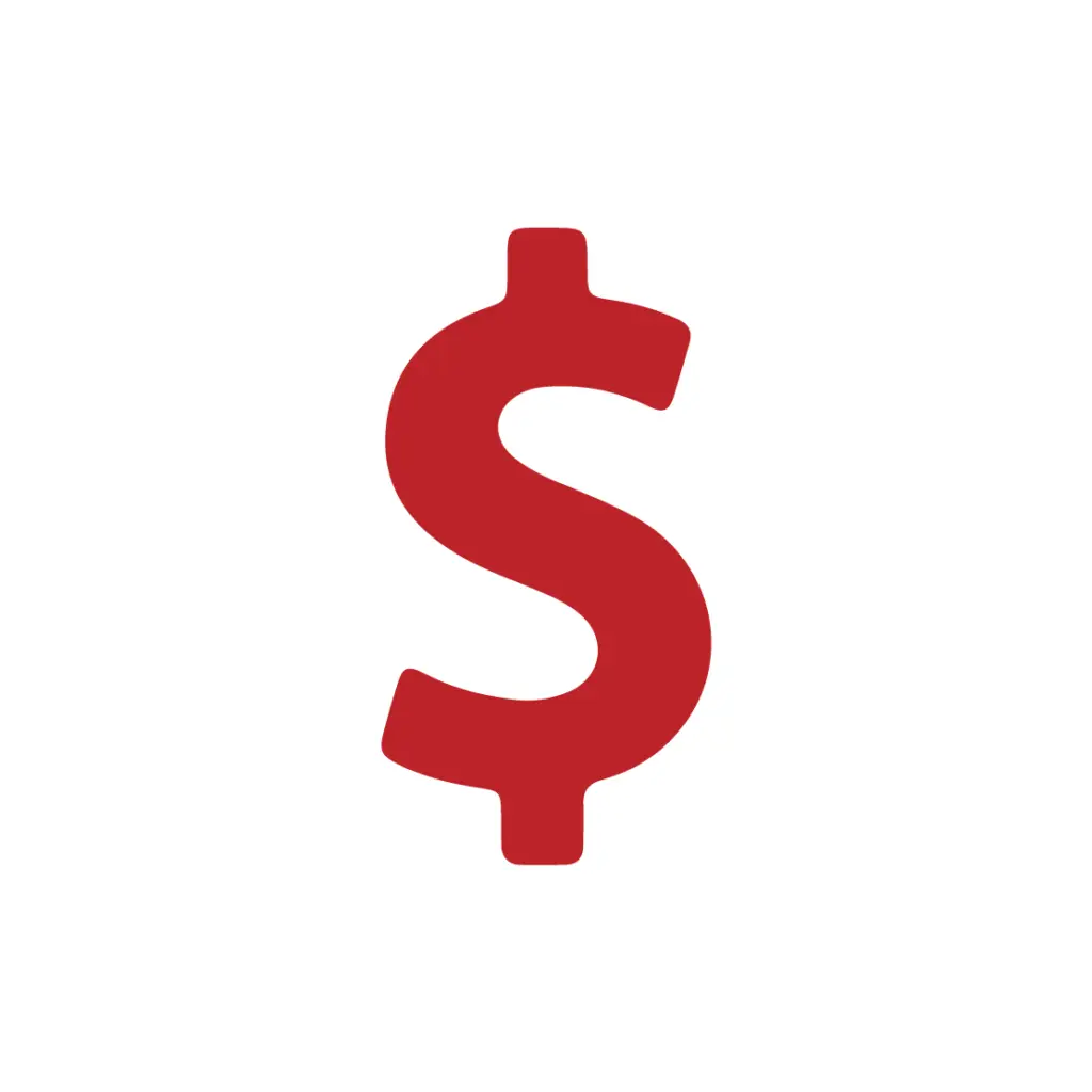 Red Dollar Sign Symbol