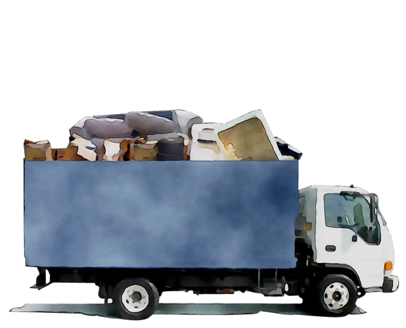 Moving Truck Loaded with Furniture