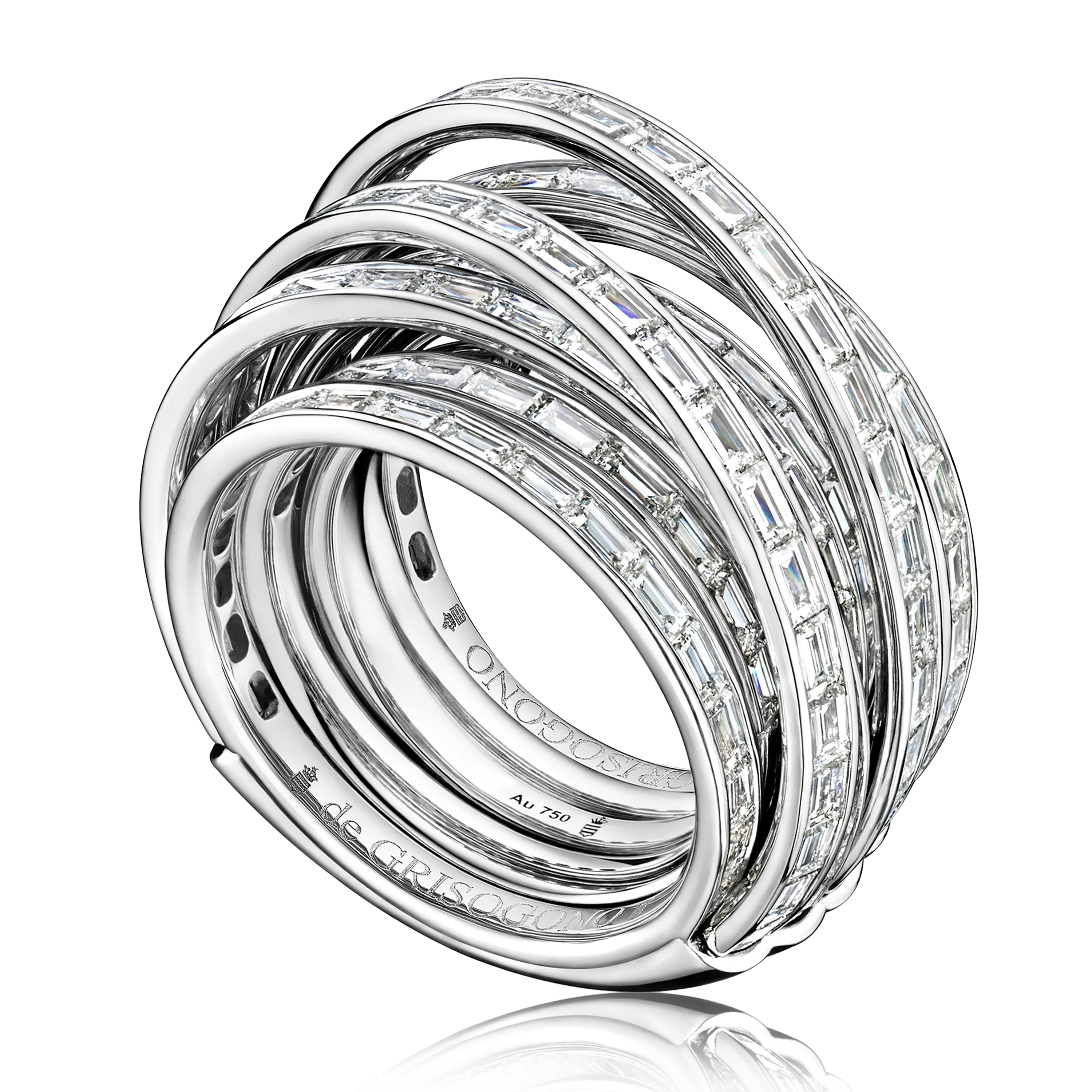 Silver Stacked Rings with Detailed Design