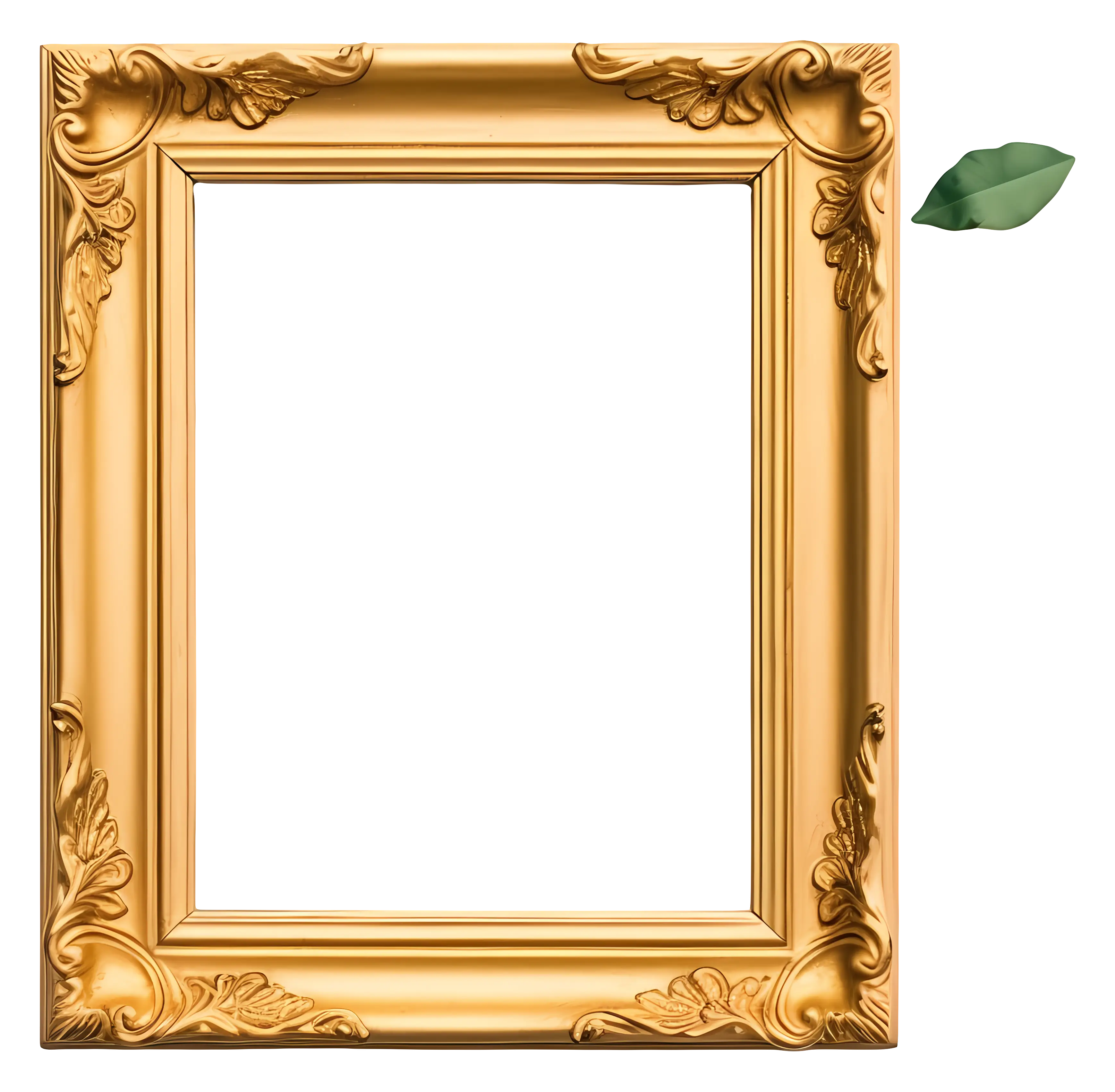Golden Ornate Frame with Leaf Detailing