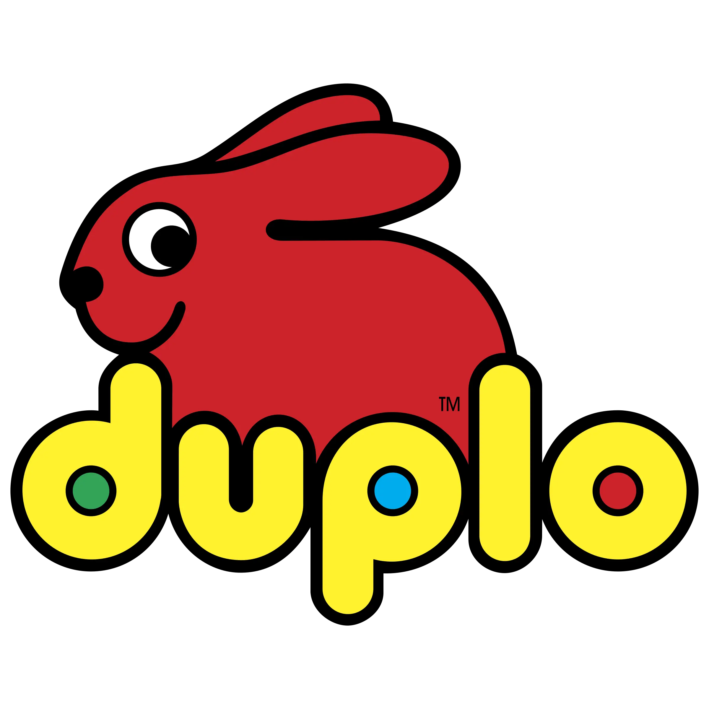 Duplo Logo Featuring a Red Bunny