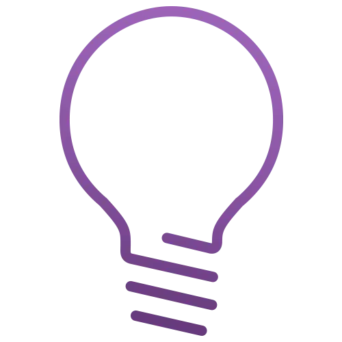 Purple Light Bulb Icon Illustration